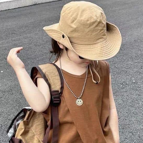 หมวกเด็กสไตล์ Bucket สุดเท่ สีพื้นเรียบ แมทช์ง่าย